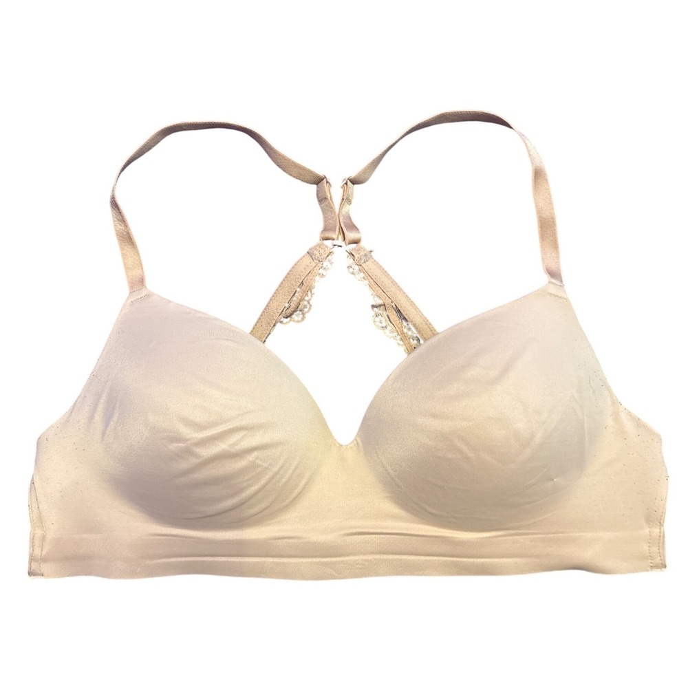 Soma Women's Beige Enbliss Luxe Wireless Lace Racerback Bra, Size 36B